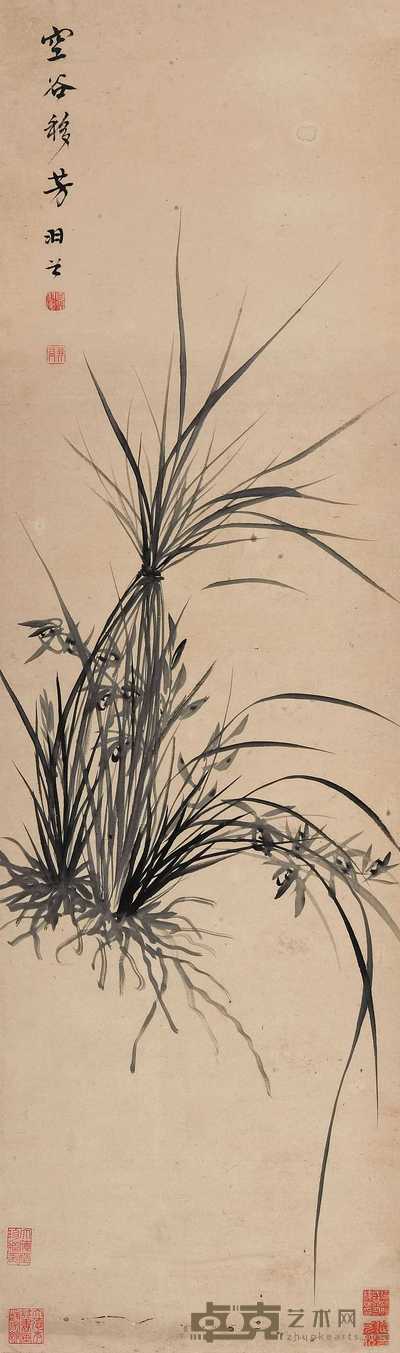 夏翚 空谷移芳 立轴 124×37cm